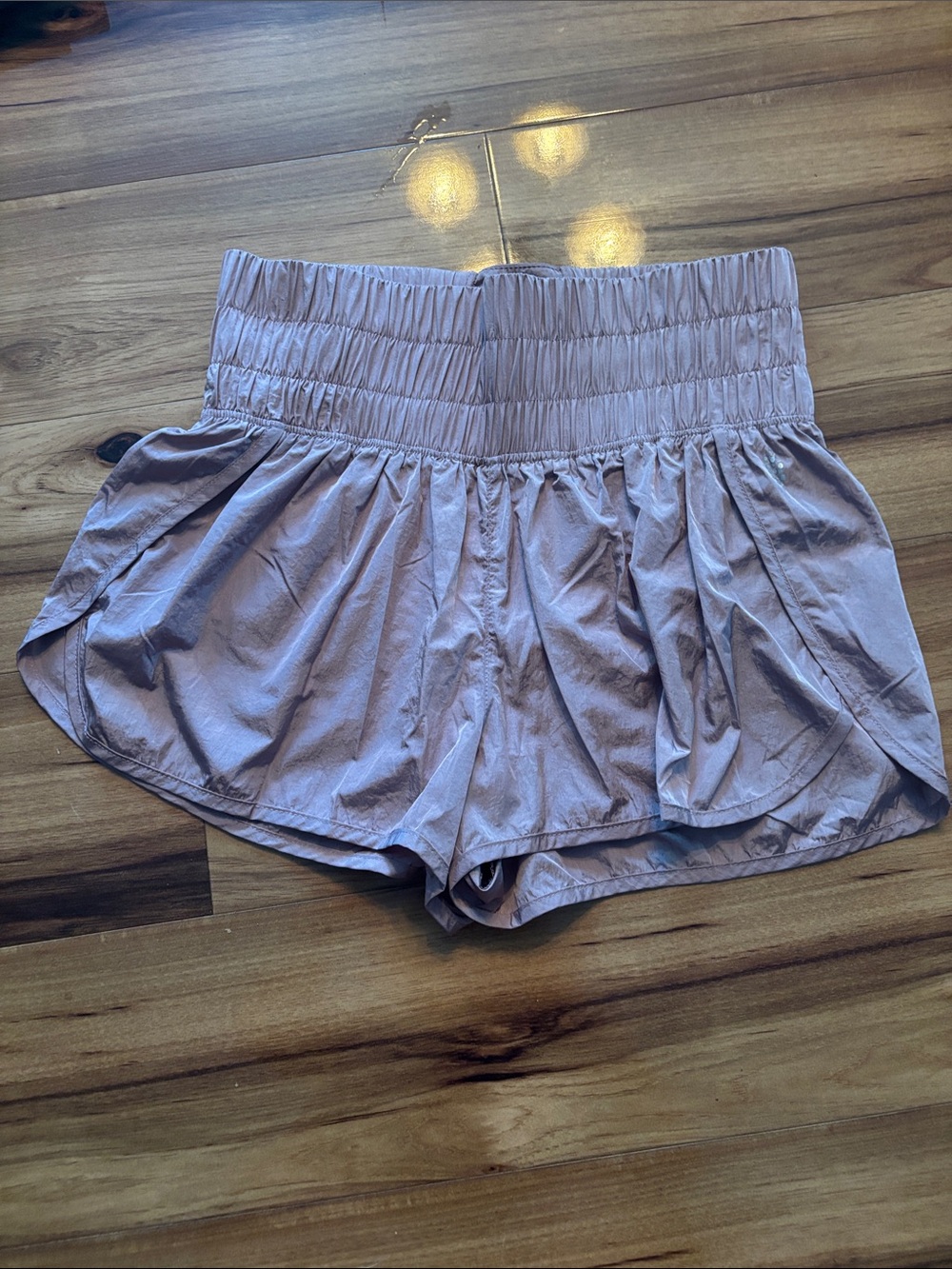 Women's High-Waist Lavender Shorts with Smocked Waistband
